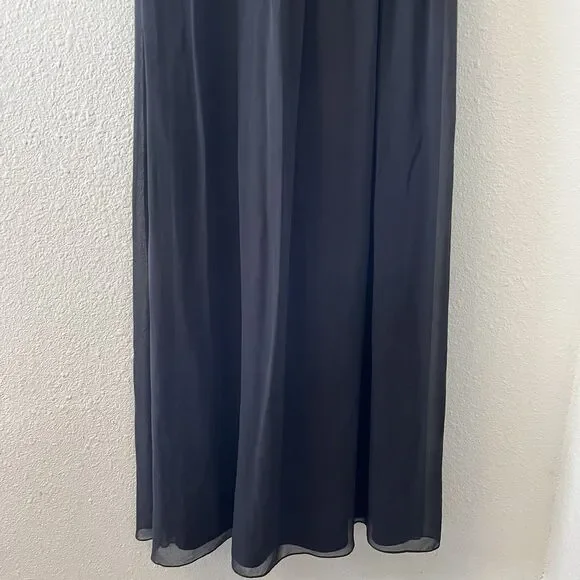 BCBG MaxAzria Dress Size 0 Silk Black Long Cap Sleeve Formal Black Tie Classic - Picture 4 of 16